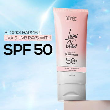 3-in-1 Glowing Sunscreen with SPF 50 , Niacinamide & Hyaluronic Acid (Hydration, Protection & instant Glow)