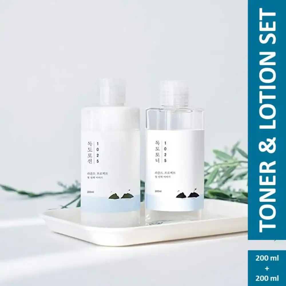 Round Lab 1025 Dokdo Toner + Lotion Set | Korean Skin Care - Combo of 2